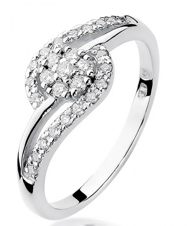 Bonore - White Gold 585 - Diamond 0,1 ct ring 112038