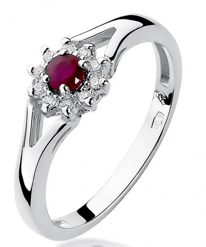 Bonore - White Gold 585 - Ruby 0,15 ct ring 121362