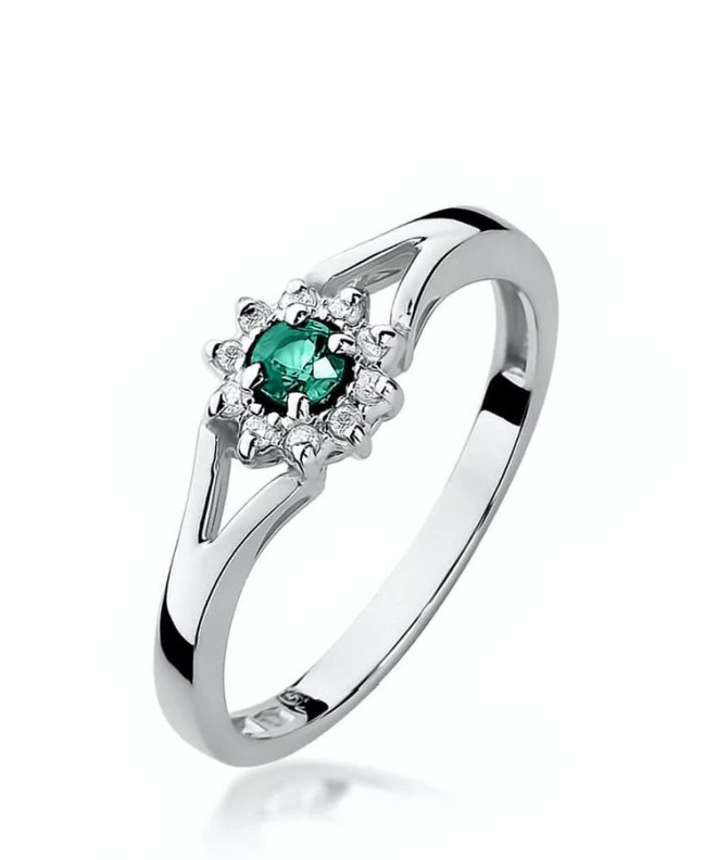 Bonore - White Gold 585 - Emerald 0,1 ct ring 124452