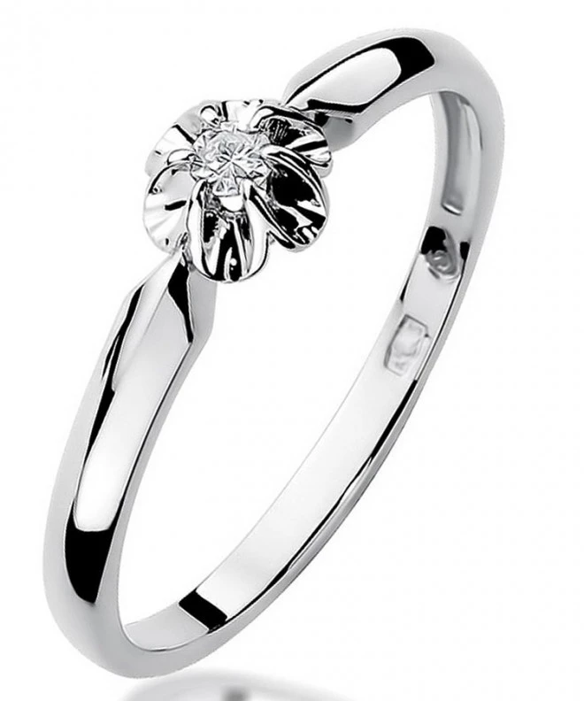 Bonore - White Gold 585 - Diamond 0,04 ct ring 106831
