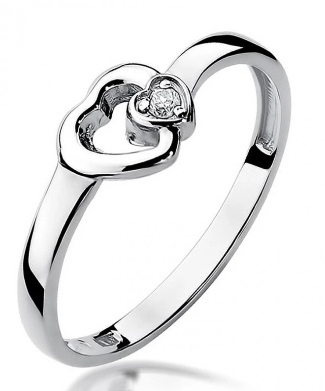 Bonore - White Gold 585 - Diamond 0,02 ct ring 106832