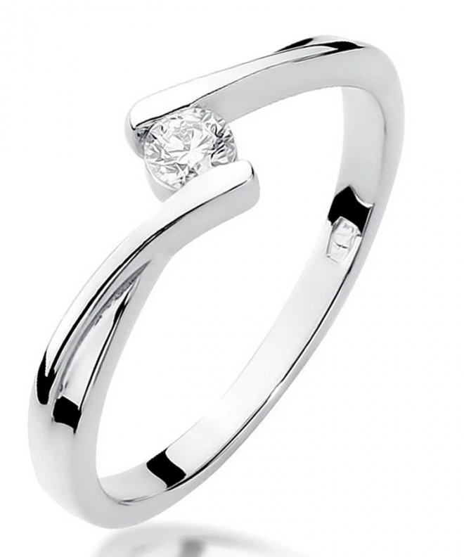 Bonore - White Gold 585 - Diamond 0,1 ct ring 108864