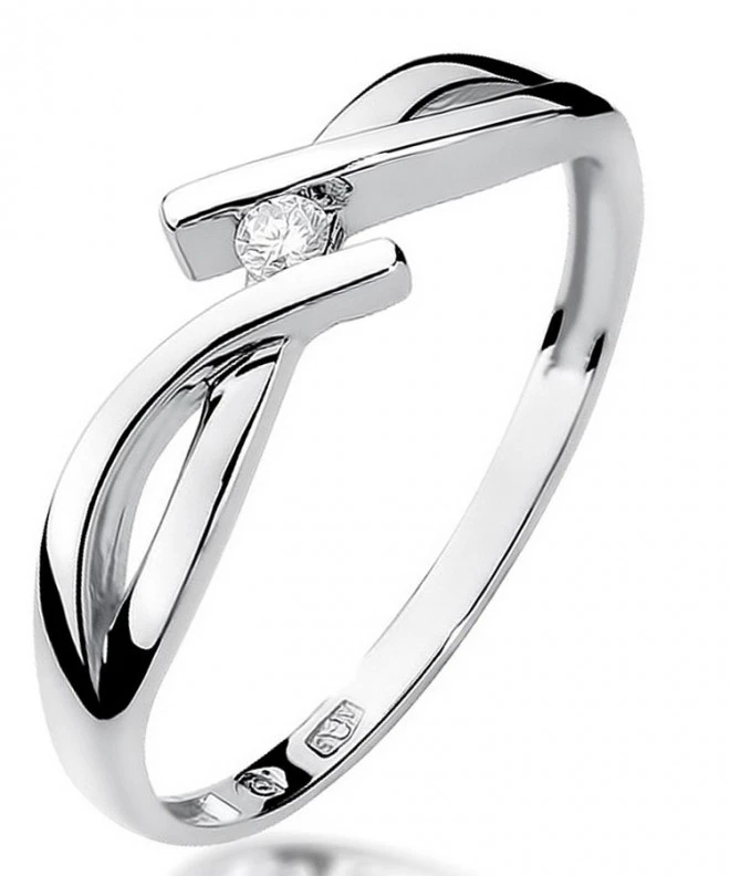 Bonore - White Gold 585 - Diamond 0,04 ct ring 106834