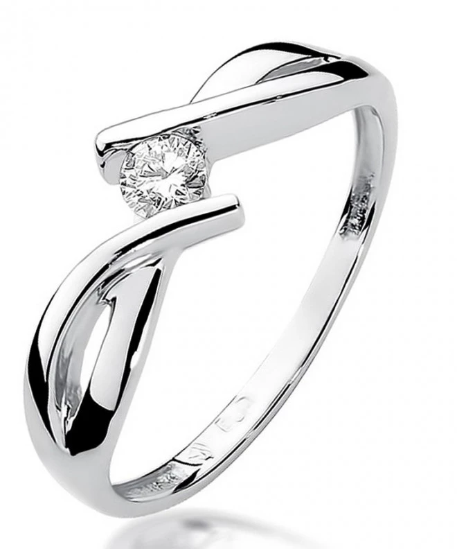 Bonore - White Gold 585 - Diamond 0,1 ct ring 108867