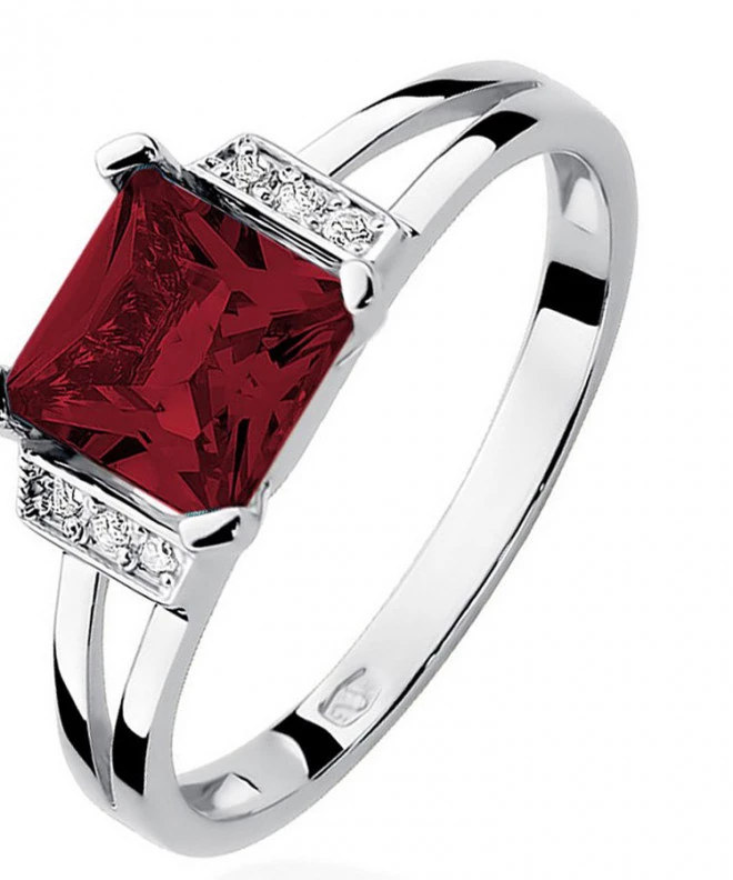 Bonore - White Gold 585 - Garnet 1,3 ct ring 120317