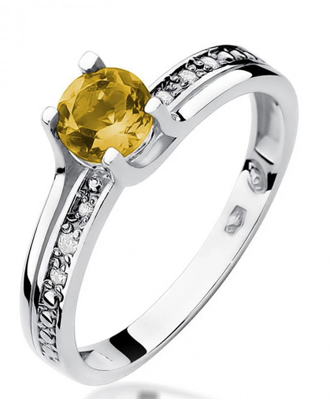 Bonore - White Gold 585 - Citrine 0,5 ct ring 119300
