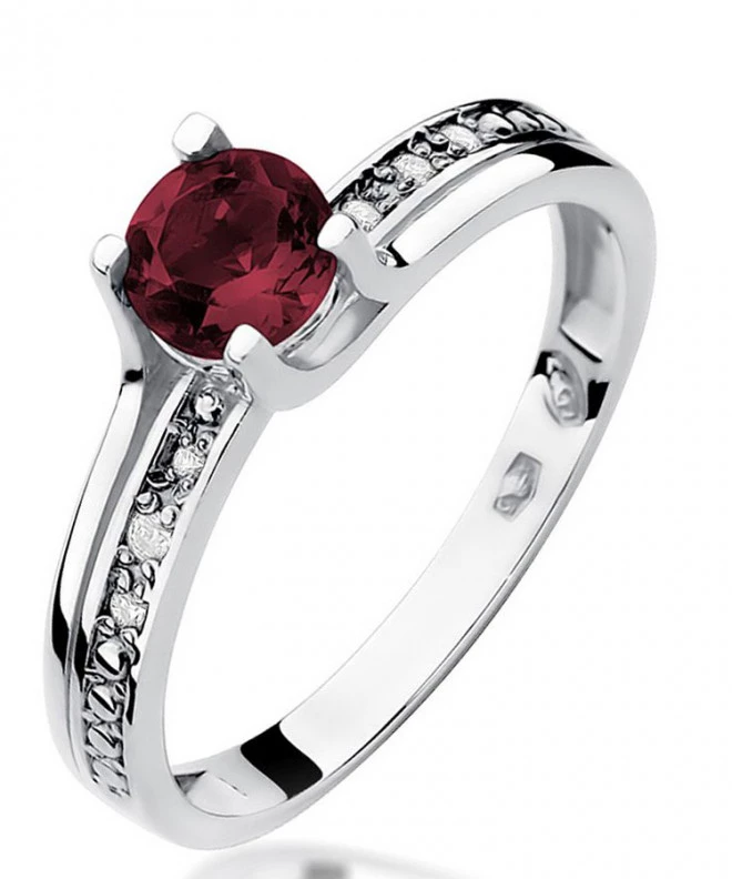 Bonore - White Gold 585 - Garnet 0,6 ct ring 120318