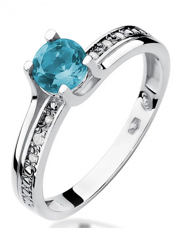 Bonore - White Gold 585 - Topaz 0,5 ct ring 127604