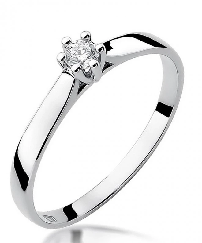 Bonore - White Gold 585 - Diamond 0,1 ct ring 108882