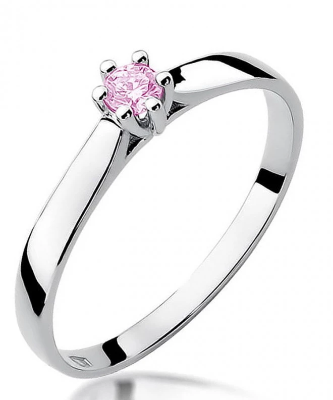 Bonore - White Gold 585 - Pink Topaz 0,15 ct ring 127610