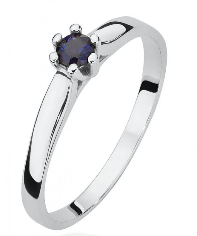 Bonore - White Gold 585 - Sapphire 0,15 ct ring 123408