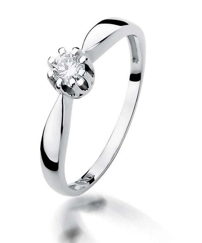 Bonore - White Gold 585 - Diamond 0,15 ct ring 110932