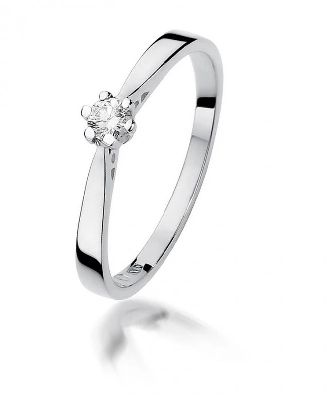 Bonore - White Gold 585 - Diamond 0,1 ct ring 109881