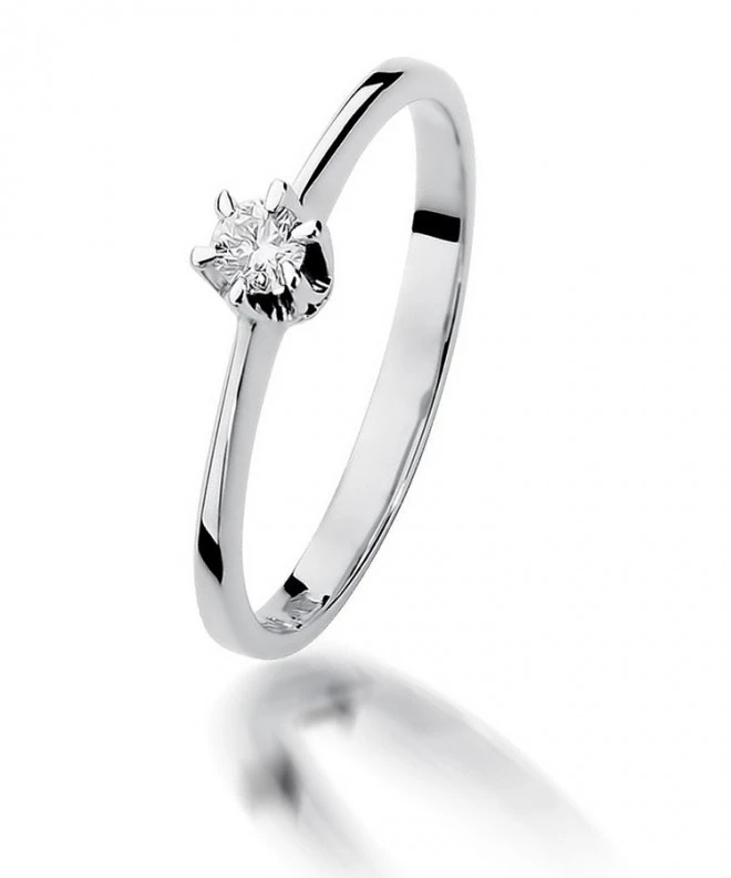 Bonore - White Gold 585 - Diamond 0,1 ct ring 108878