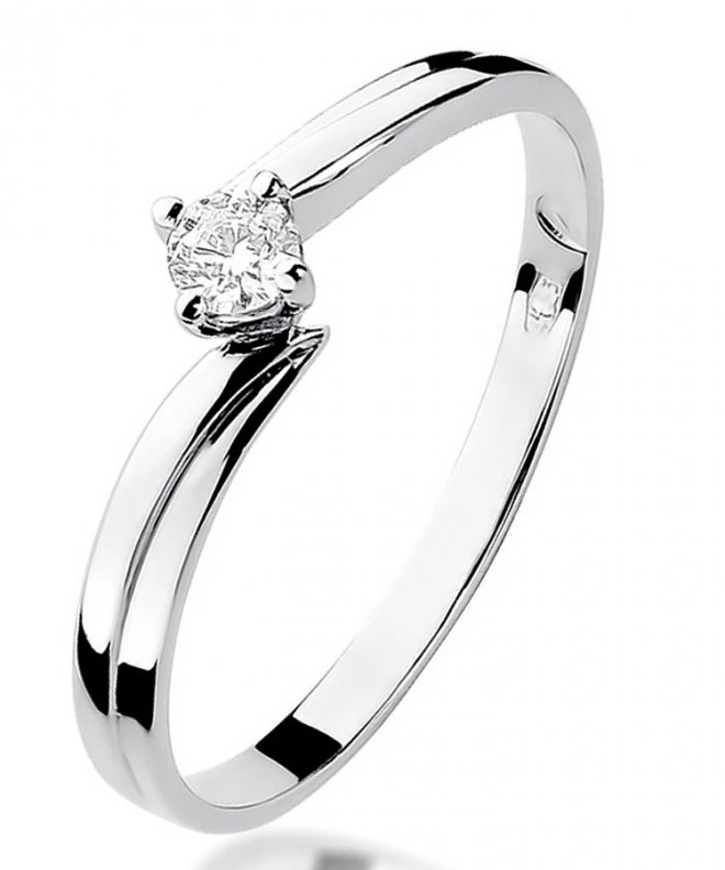 Bonore - White Gold 585 - Diamond 0,1 ct ring 109885