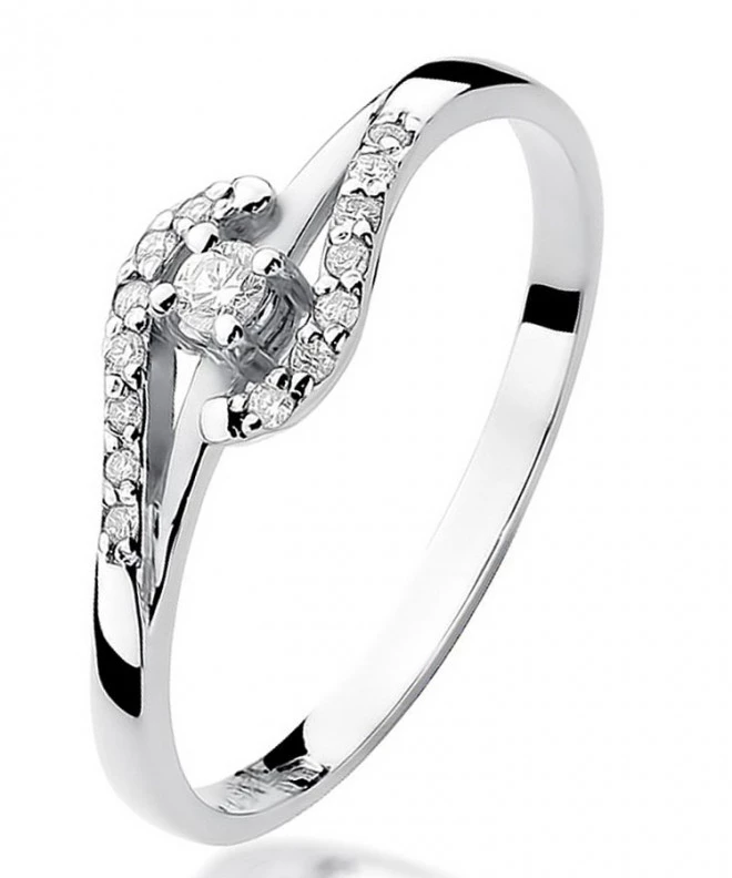 Bonore - White Gold 585 - Diamond 0,04 ct ring 110933