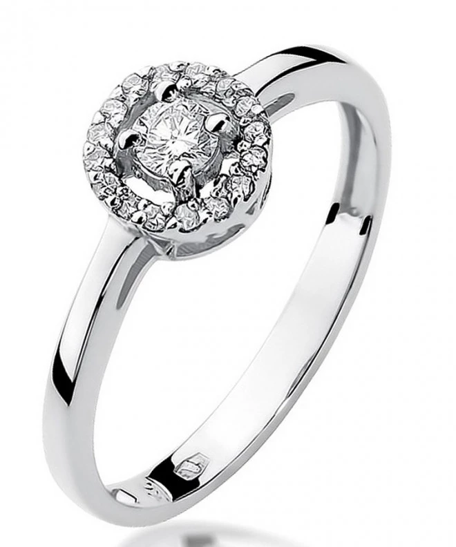Bonore - White Gold 585 - Diamond 0,12 ct ring 112040