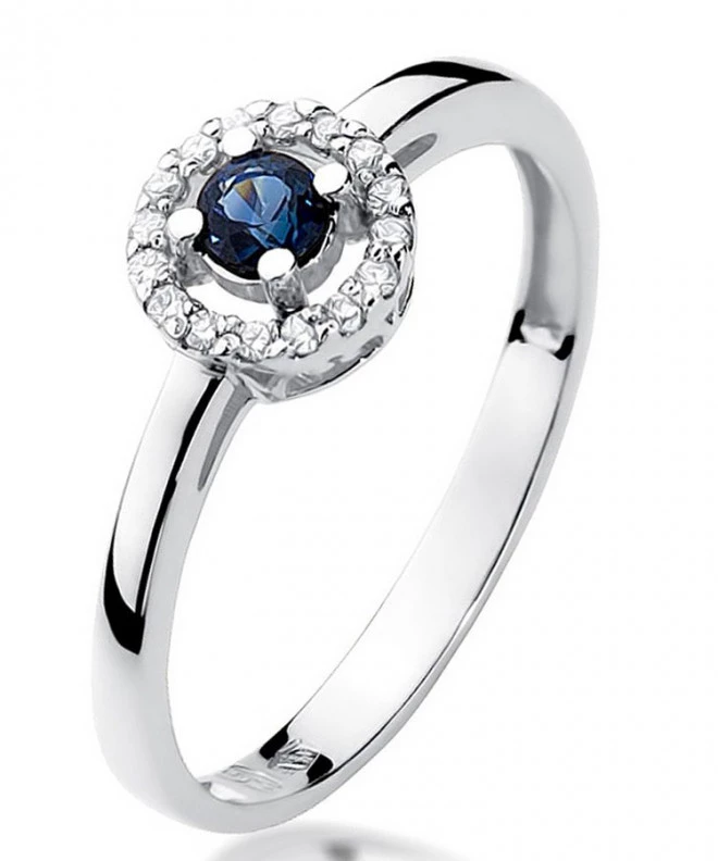 Bonore - White Gold 585 - Sapphire 0,15 ct ring 123409