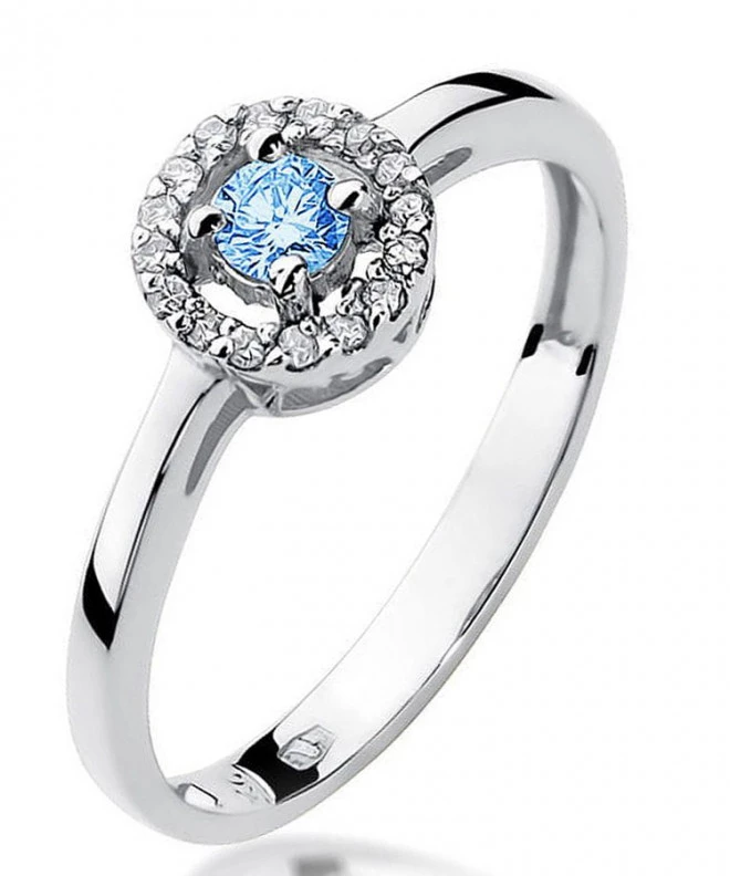 Bonore - White Gold 585 - Topaz 0,15 ct ring 127612