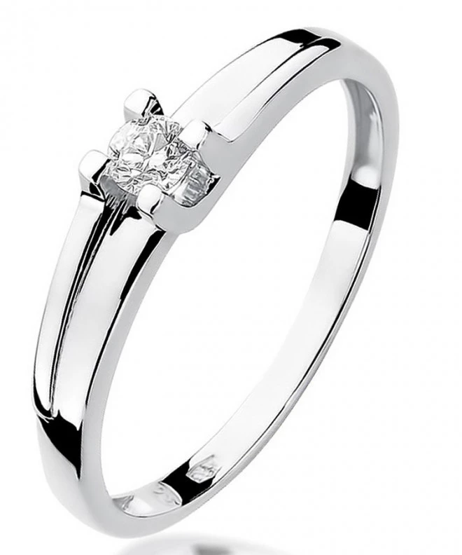 Bonore - White Gold 585 - Diamond 0,12 ct ring 110934