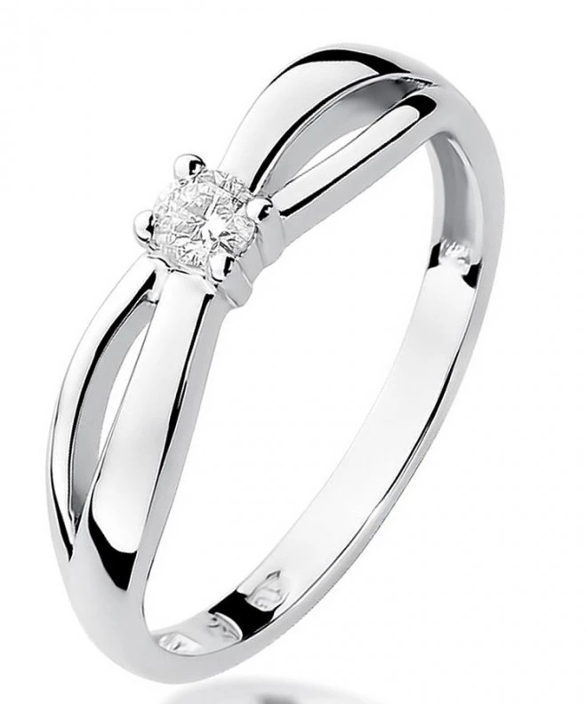 Bonore - White Gold 585 - Diamond 0,1 ct ring 109889