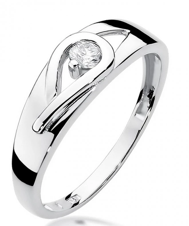 Bonore - White Gold 585 - Diamond 0,12 ct ring 110936
