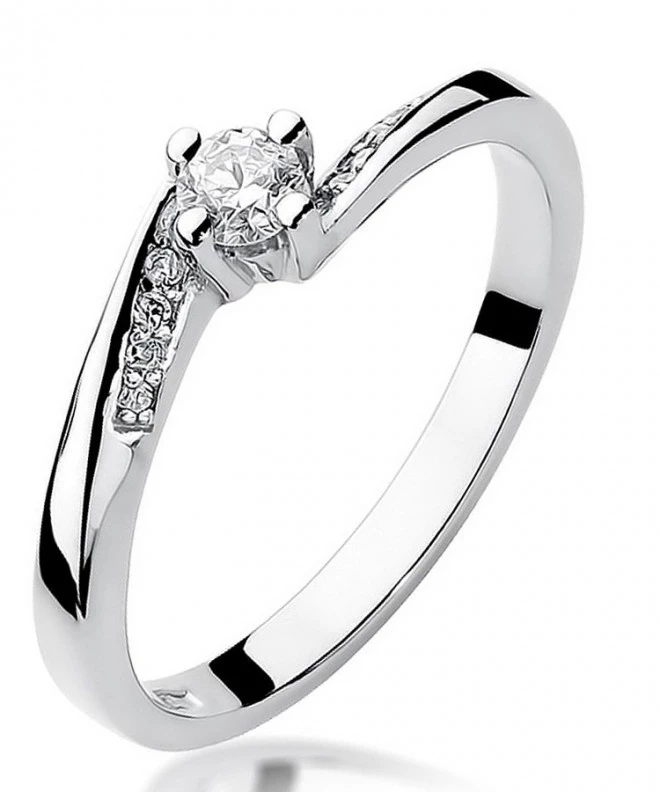 Bonore - White Gold 585 - Diamond 0,15 ct ring 113036