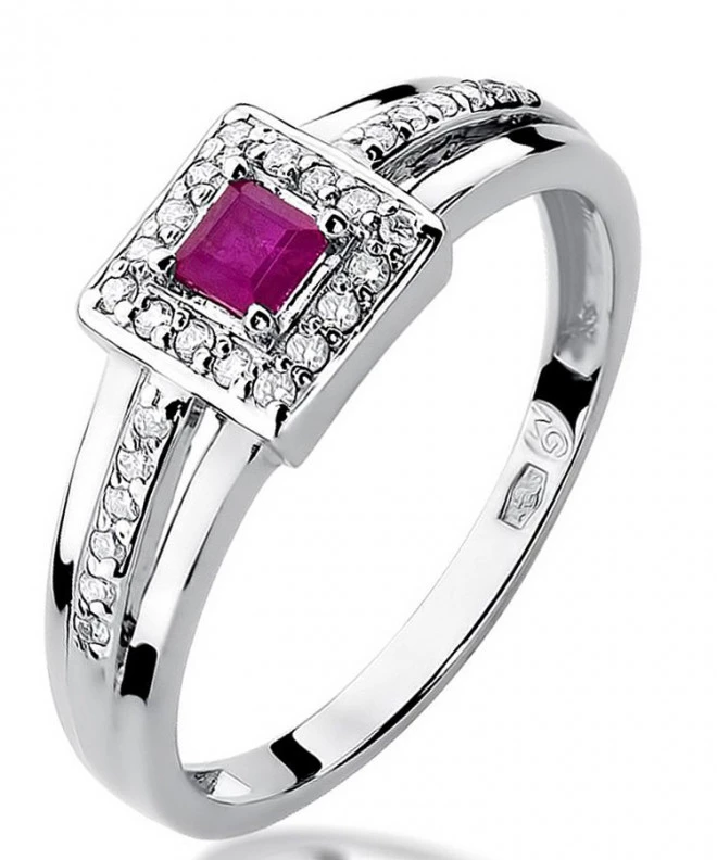 Bonore - White Gold 585 - Ruby 0,2 ct ring 121366