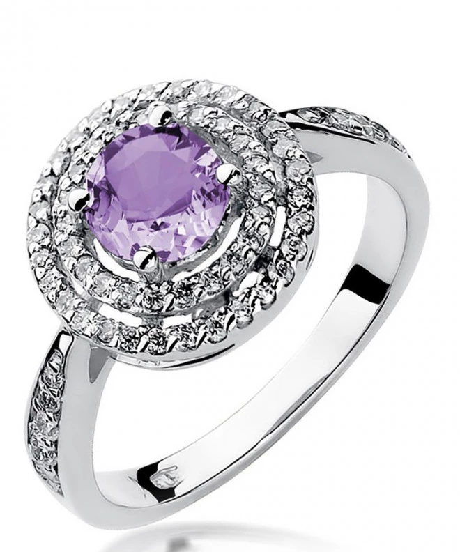 Bonore - White Gold 585 - Amethyst 0,9 ct ring 105812