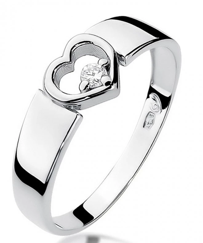 Bonore - White Gold 585 - Diamond 0,04 ct ring 107828