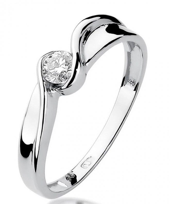 Bonore - White Gold 585 - Diamond 0,15 ct ring 110943
