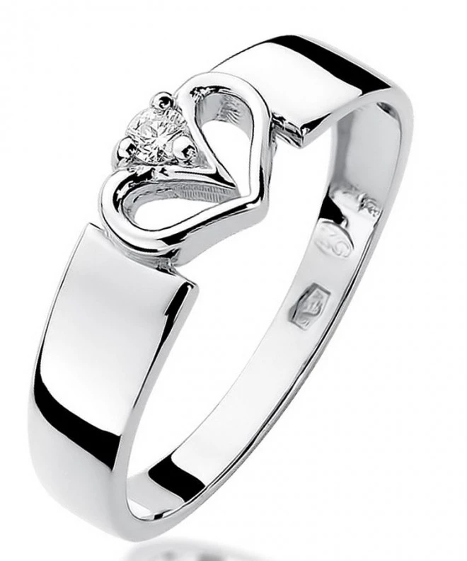 Bonore - White Gold 585 - Diamond 0,04 ct ring 107829