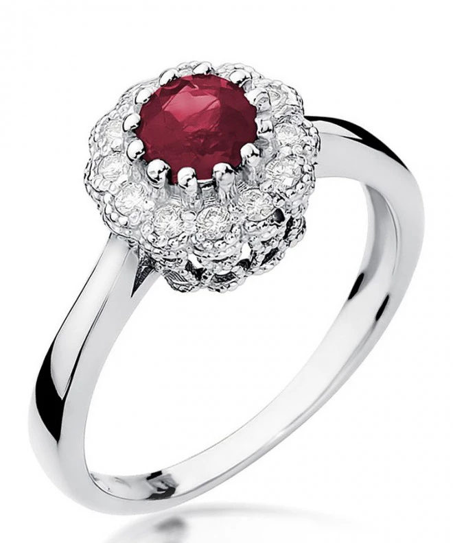 Bonore - White Gold 585 - Ruby 0,6 ct ring 121368