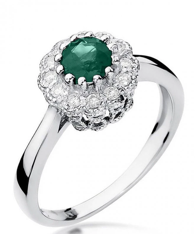 Bonore - White Gold 585 - Emerald 0,5 ct ring 125445