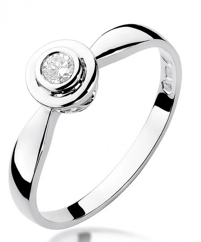 Bonore - White Gold 585 - Diamond 0,1 ct ring 109897