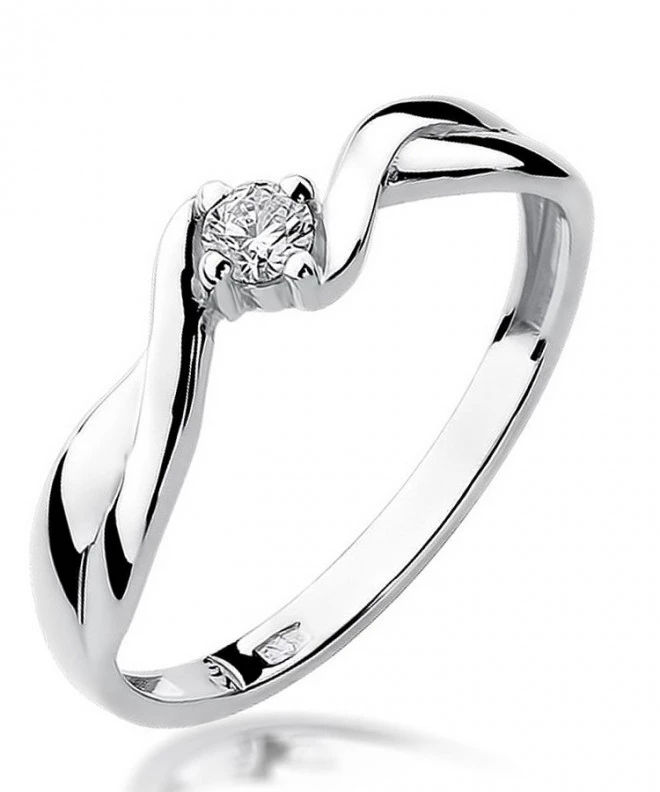 Bonore - White Gold 585 - Diamond 0,1 ct ring 108871