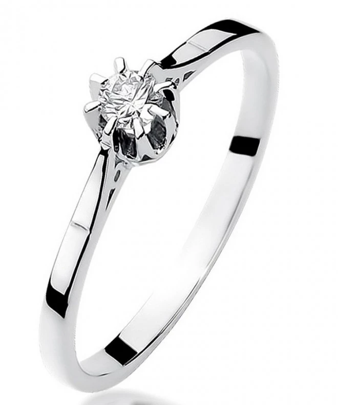 Bonore - White Gold 585 - Diamond 0,1 ct ring 108873