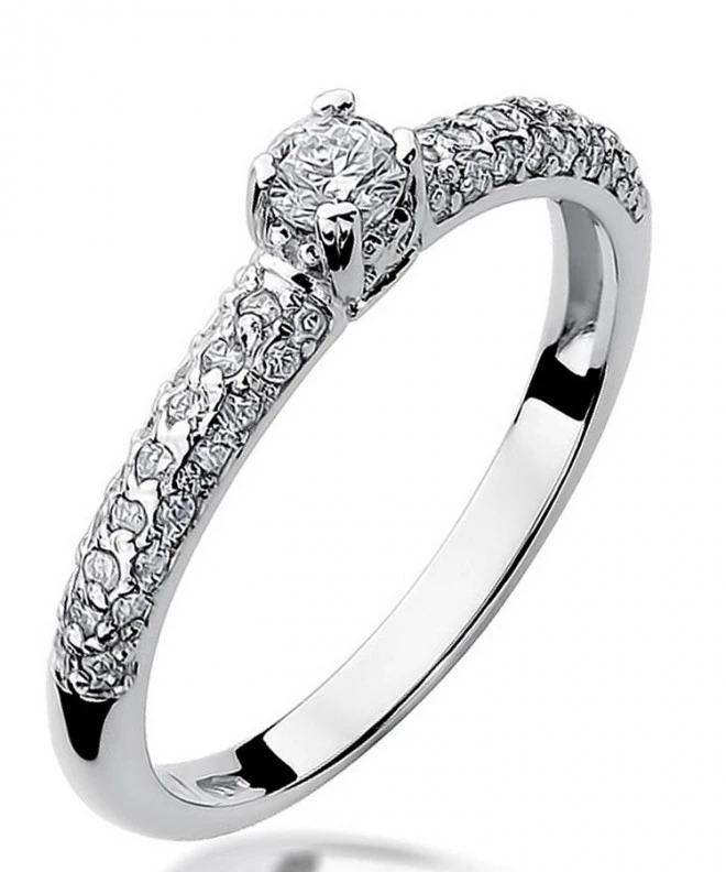 Bonore - White Gold 585 - Diamond 0,15 ct ring 115132