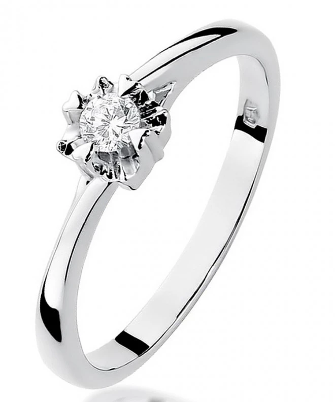 Bonore - White Gold 585 - Diamond 0,1 ct ring 109900