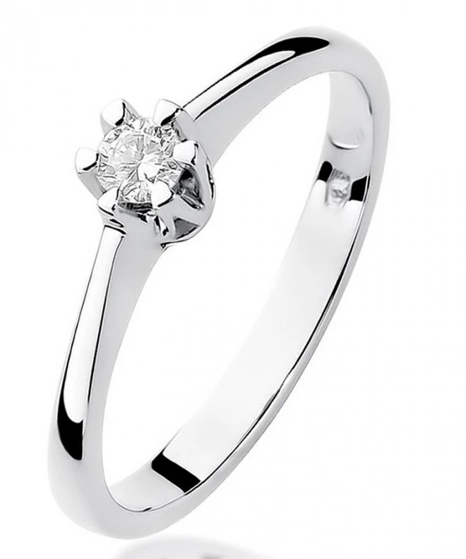 Bonore - White Gold 585 - Diamond 0,1 ct ring 109901