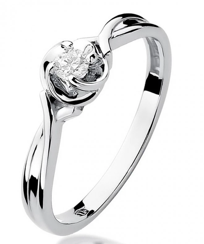 Bonore - White Gold 585 - Diamond 0,1 ct ring 109903
