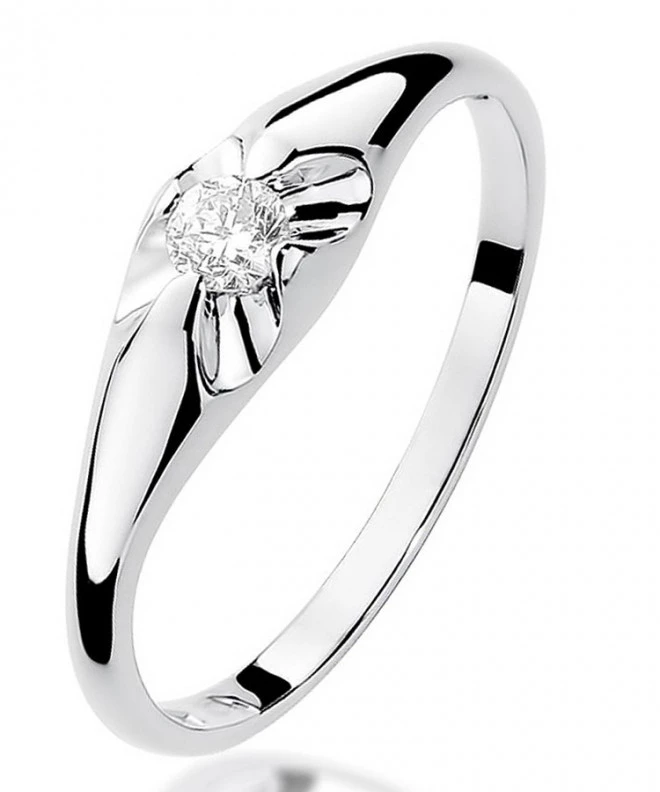 Bonore - White Gold 585 - Diamond 0,1 ct ring 109904