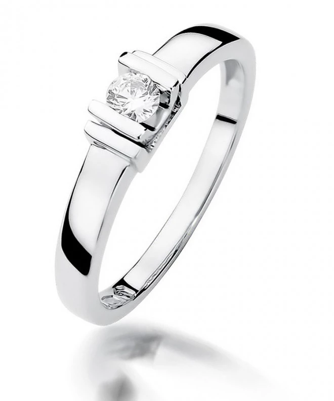 Bonore - White Gold 585 - Diamond 0,1 ct ring 109908