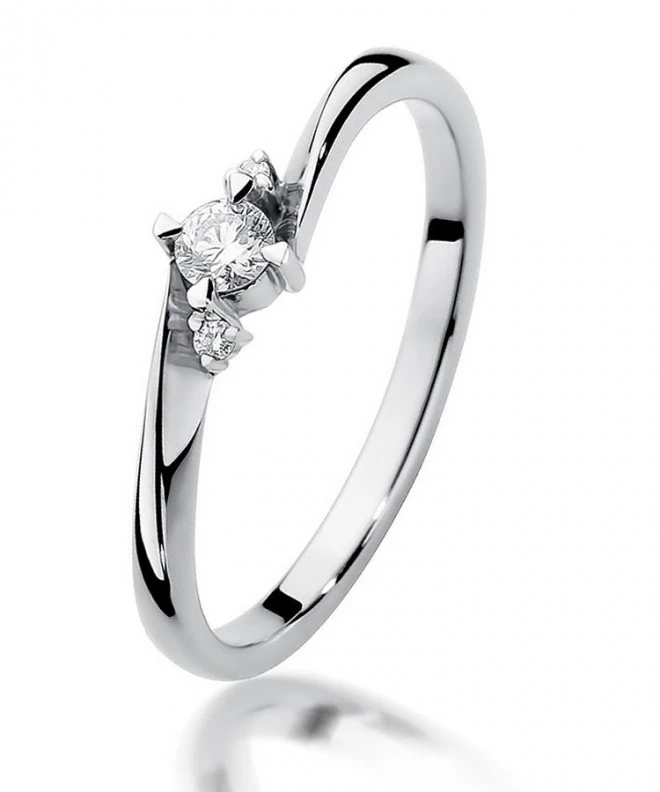 Bonore - White Gold 585 - Diamond 0,1 ct ring 112013