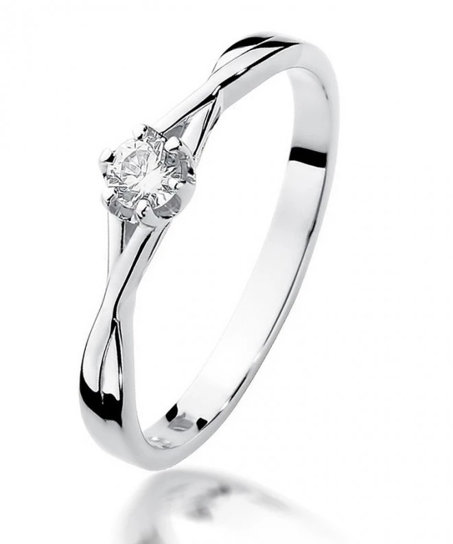 Bonore - White Gold 585 - Diamond 0,12 ct ring 112012