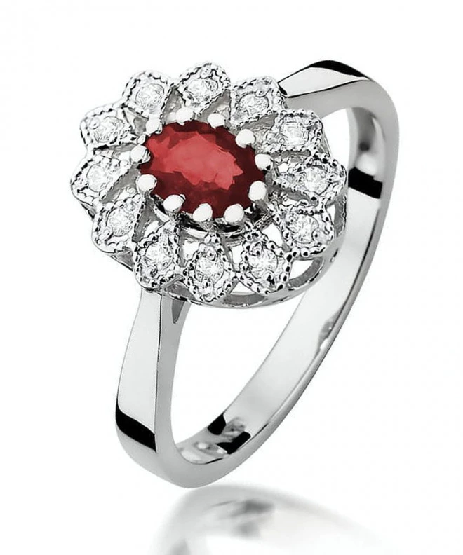 Bonore - White Gold 585 - Ruby 0,6 ct ring 122368