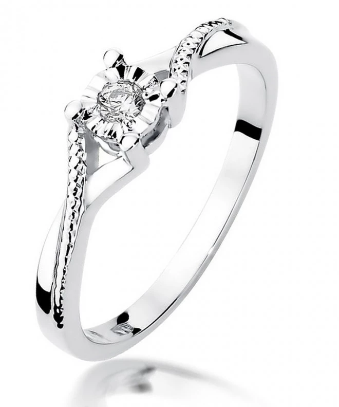 Bonore - White Gold 585 - Diamond 0,08 ct ring 109910