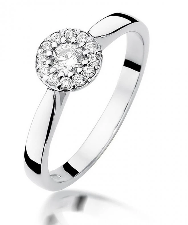 Bonore - White Gold 585 - Diamond 0,12 ct ring 114085