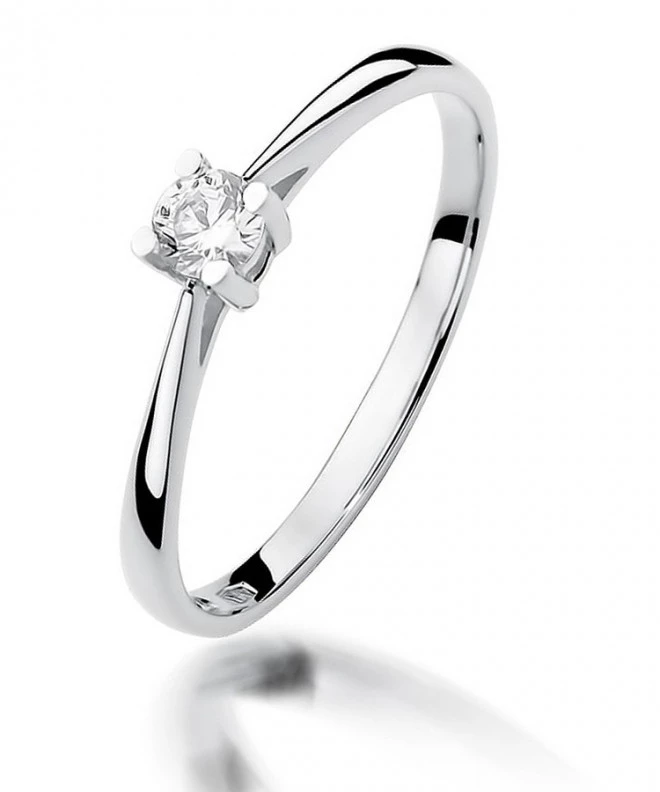 Bonore - White Gold 585 - Diamond 0,15 ct ring 112016