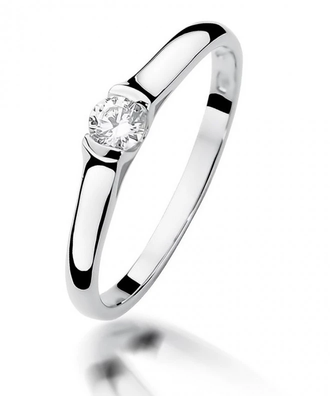 Bonore - White Gold 585 - Diamond 0,15 ct ring 112017